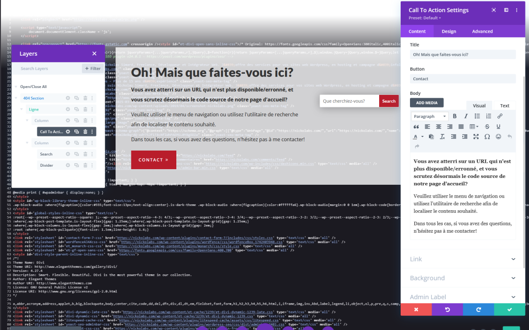 Comment et pourquoi créer une page d’erreur 404 dans Divi